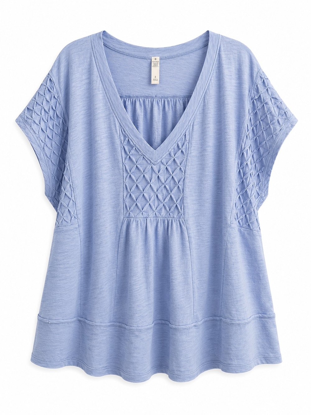 torrid Powder Blue Smocked V-Neck Tshirt Sz 2x